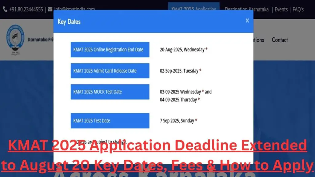 KMAT 2025 Application Deadline Extended to August 20 Key Dates, Fees & How to Apply